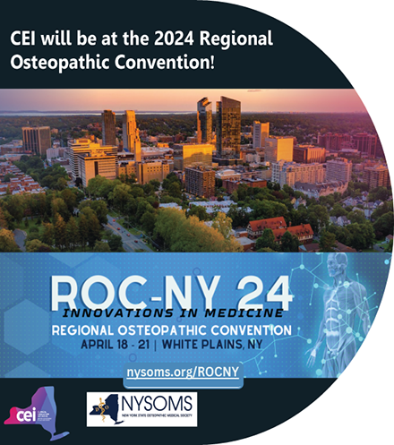 Join CEI at the New York State Osteopathic Medical Society's 2024 Regional Convention